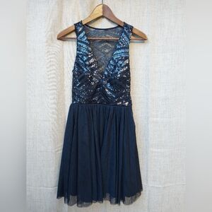 Trixxi Midnight Blue Sequin Mini Dress
